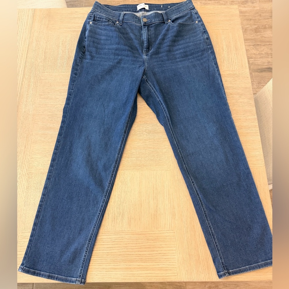Lane Bryant Straight Leg Jeans Size 18 Dark Wash Stretch Denim Mid Rise